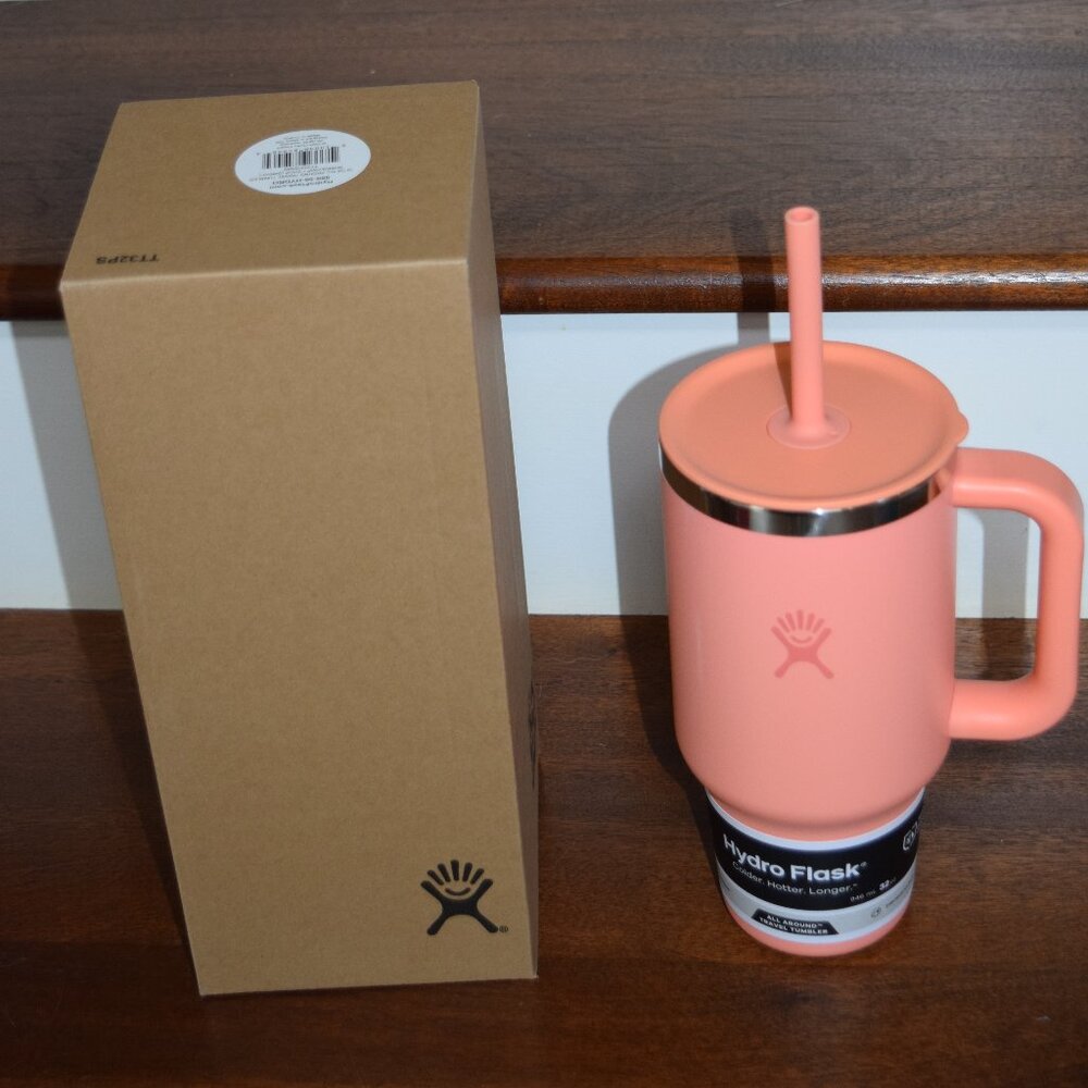 NEW w/ Box Straw Lid Hydro Flask 32 oz All Around Travel Tumbler Mug Sunglow T33 - Picture 4 of 9